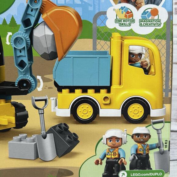 LEGO DUPLO Truck and Tracked Excavator Construction Vehicle Set 10931 New - Picture 5 of 6